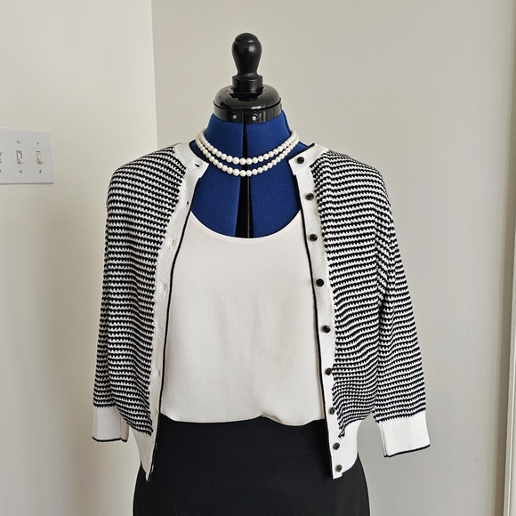 Ann Taylor Winter White Mixed Media Jersey Tank Scoop Neck Layering Shell MP - Picture 6 of 16